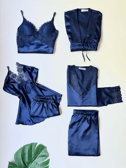 6-Piece Turkish Satin Nightgown Set | Soft, Elegant & Comfortable