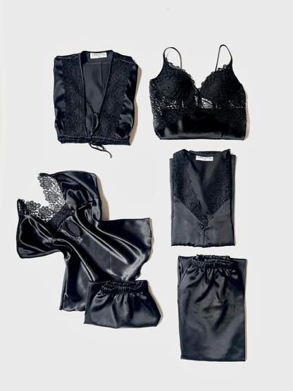 6-Piece Turkish Satin Nightgown Set | Soft, Elegant & Comfortable